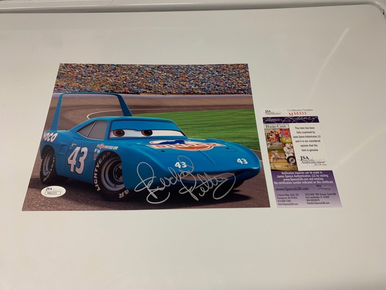 Richard Petty Pixar Cars The King Autographed 8x10 Photo JSA Certified #M66333