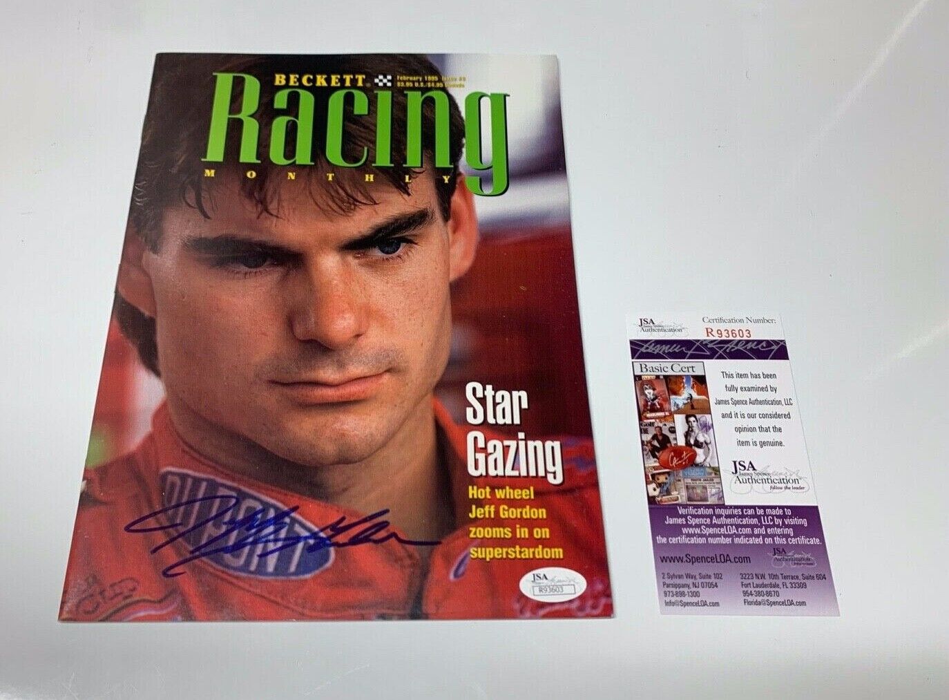 Jeff Gordon Racing Autographed Beckett Monthly Magazine JSA Certified #R93603