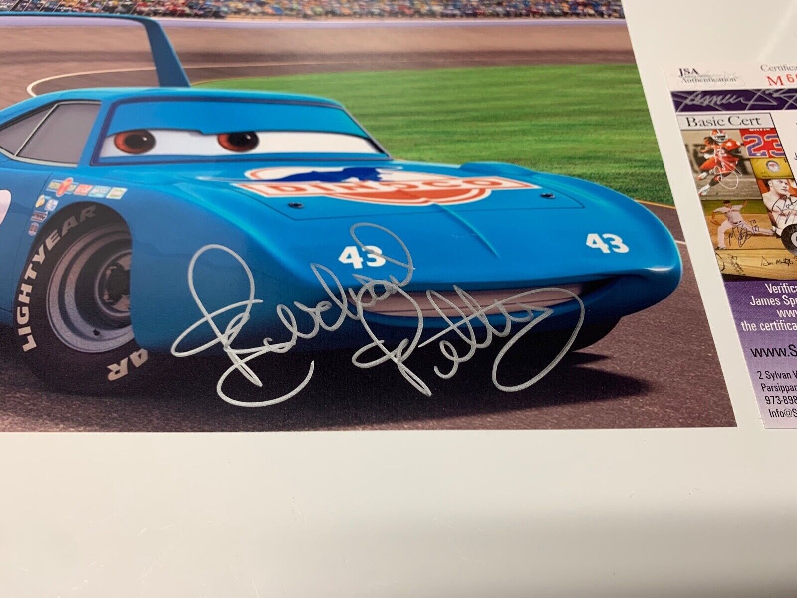 Richard Petty Pixar Cars The King Autographed 8x10 Photo JSA Certified #M66333