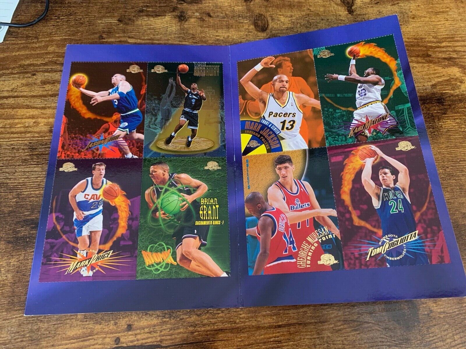 1995 - 96 Skybox Premium Uncut Promo Sheet 8 Cards Hardaway Price NBA