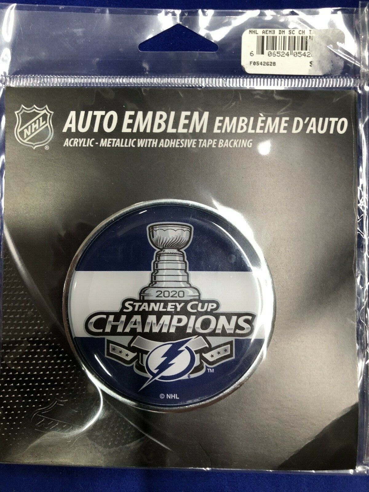 Tampa Bay Lightning 2020 Stanley Cup Champions Auto Emblem Metal  2 1/2 inch