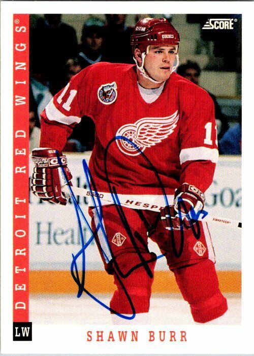 Shawn Burr Detroit Red Wings Hand Signed 1993-94 Score Hockey Card #175 NM-MT