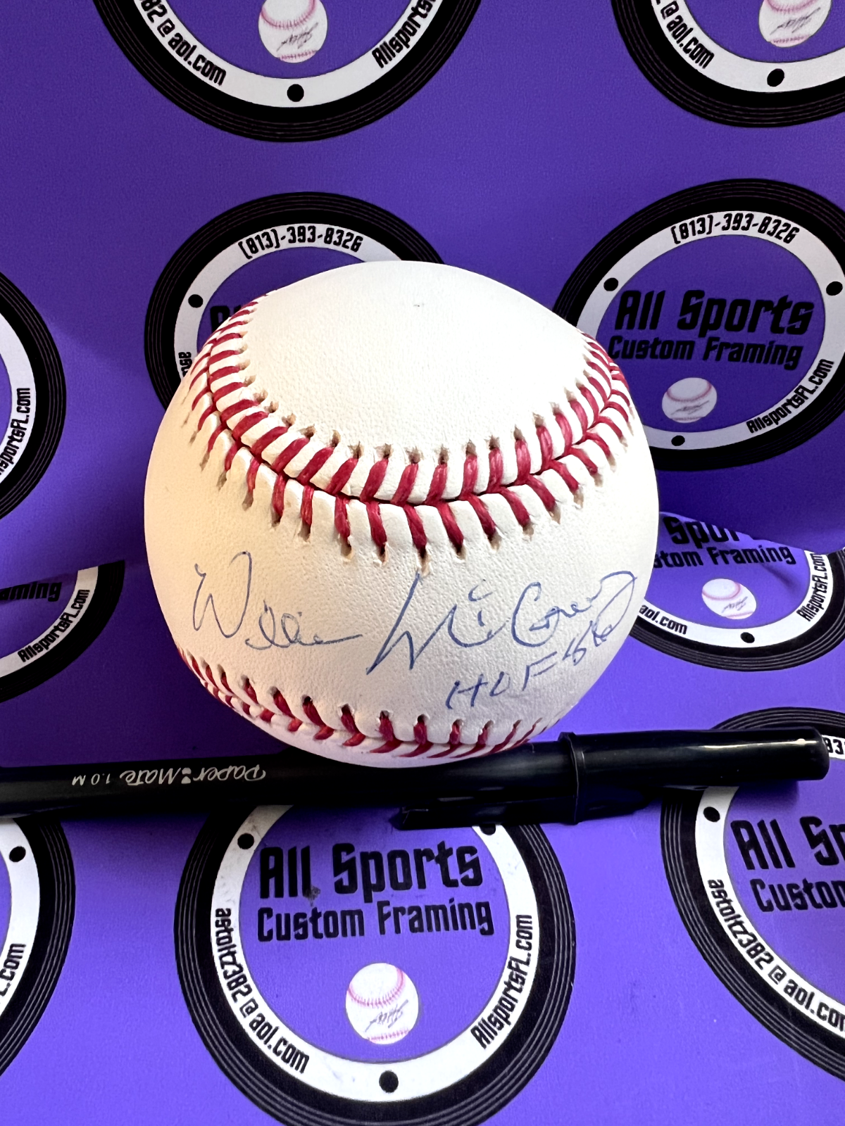 William McCovey SF Giants HOF 86 Autographed Rawlings Baseball PSA COA #G47225