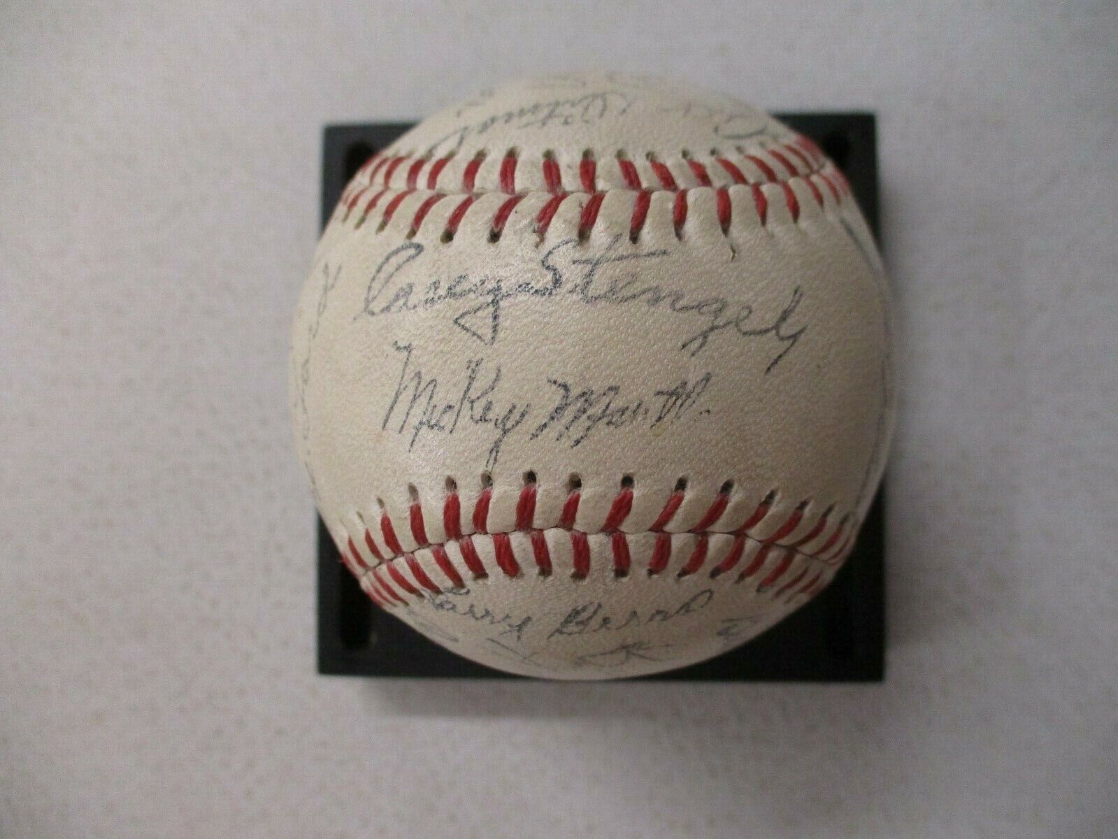 1950's New York Yankees Stadium Baseball Facsimile Stamped Stengel Mantle Dickey