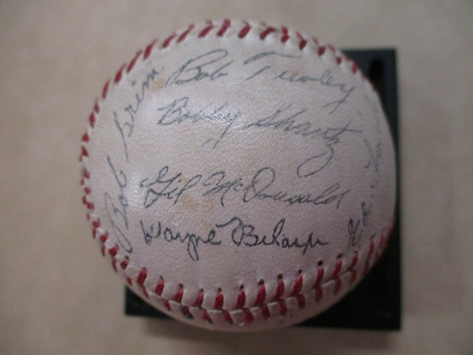 1950's New York Yankees Stadium Baseball Facsimile Stamped Stengel Mantle Dickey