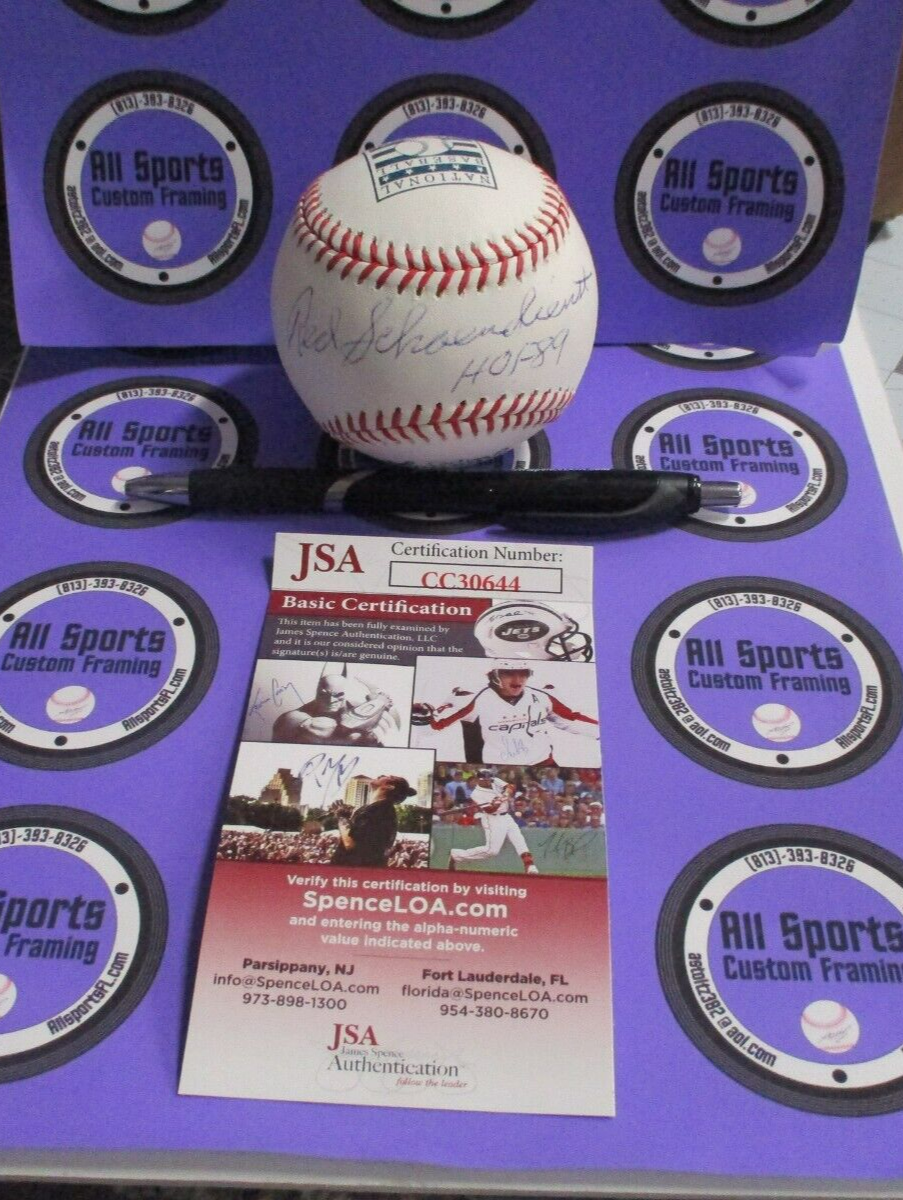 Red Schoendienst Cardinals HOF 89 Autographed Baseball JSA COA #CC30644 HOF BALL