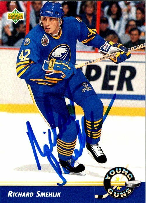 Richard Smehlik Buffalo Sabres Hand Signed 1992 Upper Deck Hockey Card #564 NM