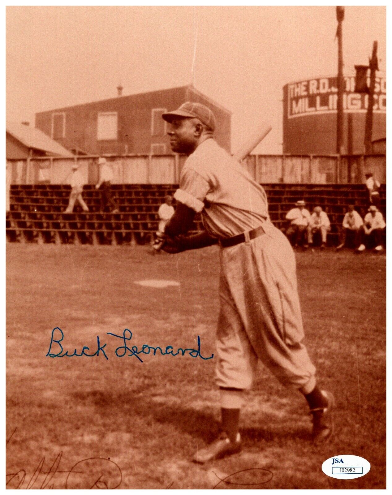 Walter Buck Leonard Homestead Grays Signed Autograph 8x10 Photo JSA