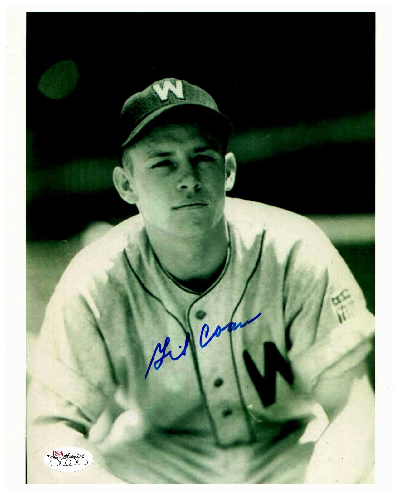 Gil Coan Washington Nationals Signed Autographed 8x10 Photo B&W JSA SOA