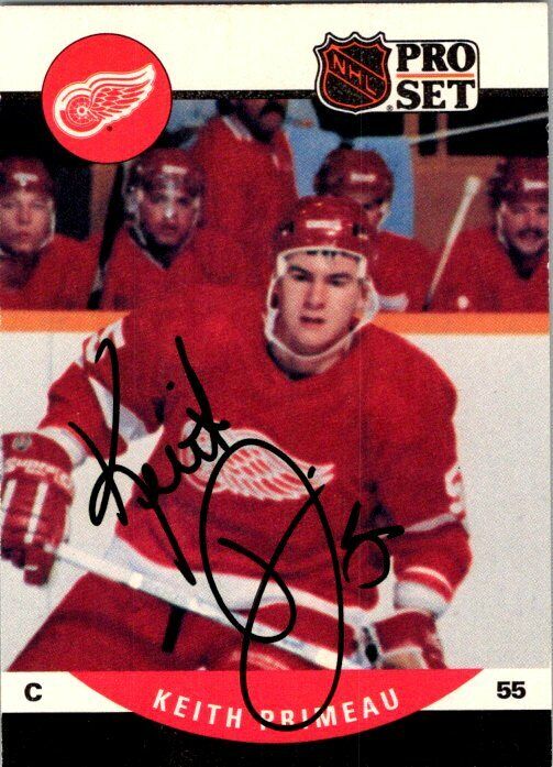 Keith Primeau Detroit Red Wings Hand Signed 1990 Pro Set Hockey Card #606 NM