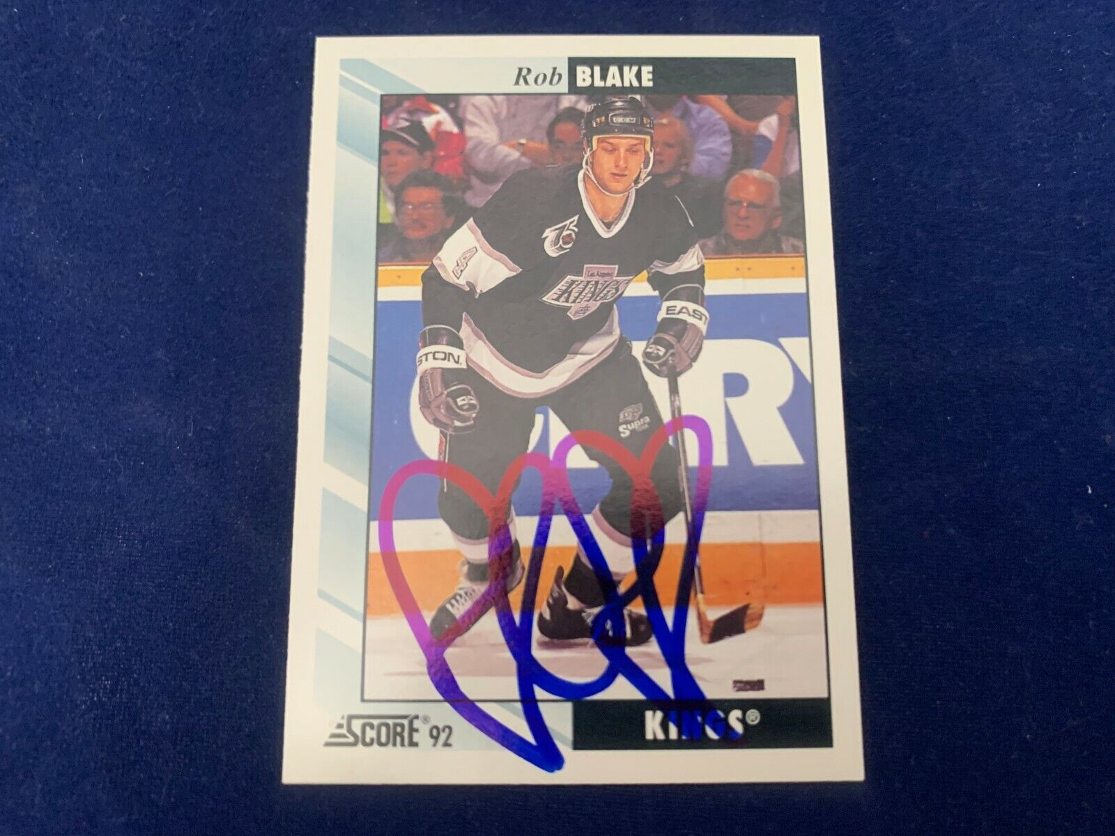 Rob Blake Los Angeles Kings Hand Signed 1992 Score Hockey Card #177 NM