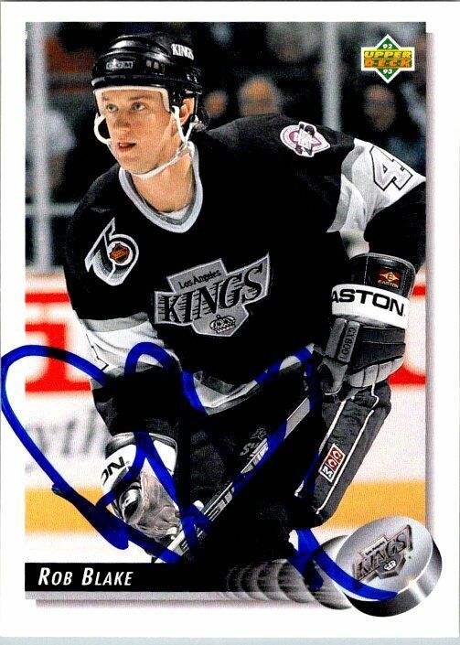 Rob Blake Los Angeles Kings Hand Signed 1992 Upper Deck Hockey Card #140 NM