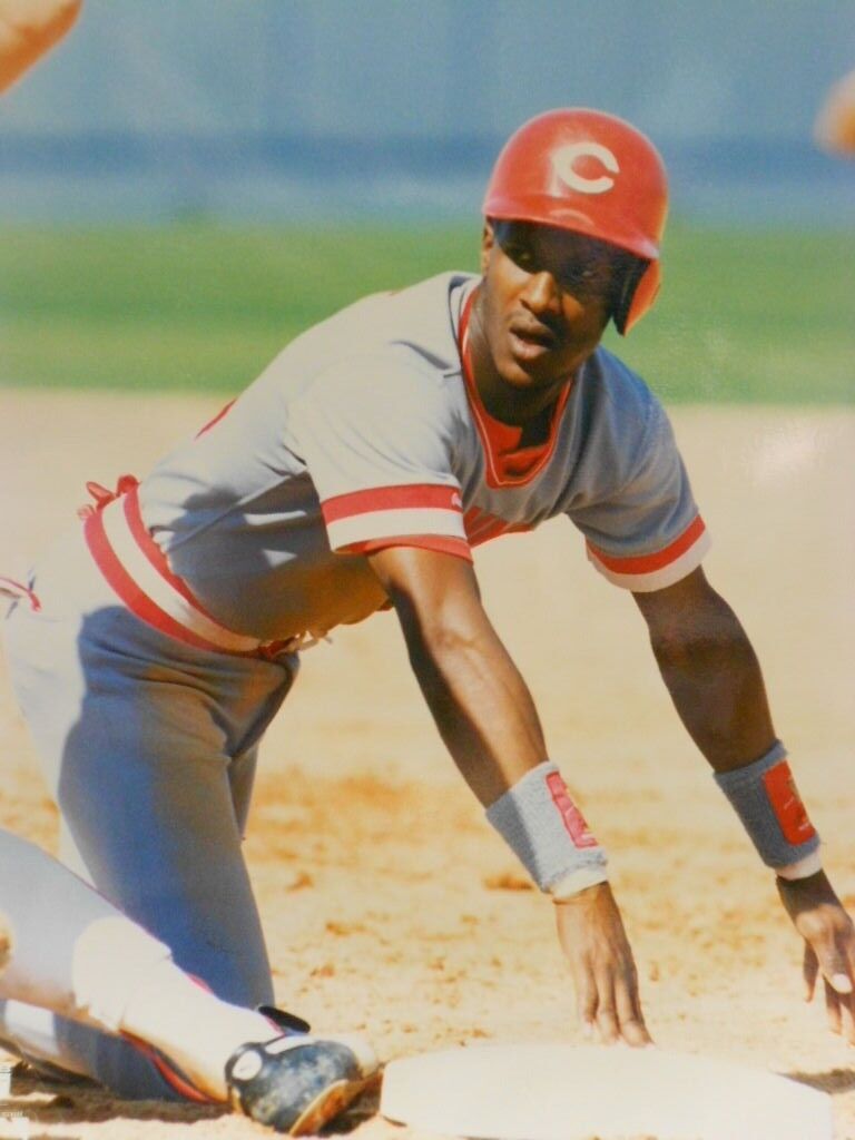 Eric Davis Cincinnati REDS 8x10 COLOR Photo Action Grey Jersey