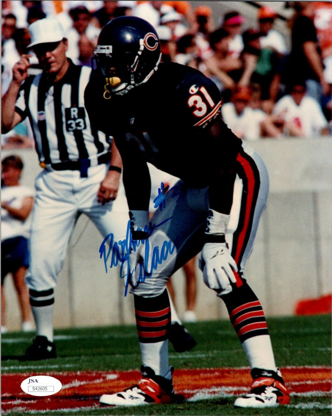 Rashaan Salaam Chicago Bears Signed 8x10 Photo with JSA COA Photo D