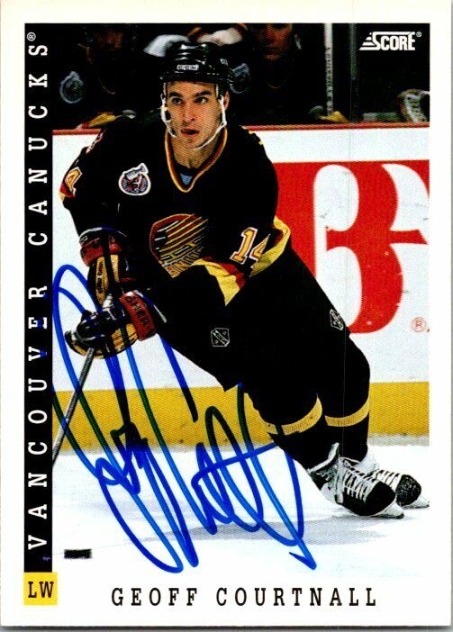 Geoff Courtnall Vancouver Canucks Hand Signed 1993 Score Hockey Card #78 NM