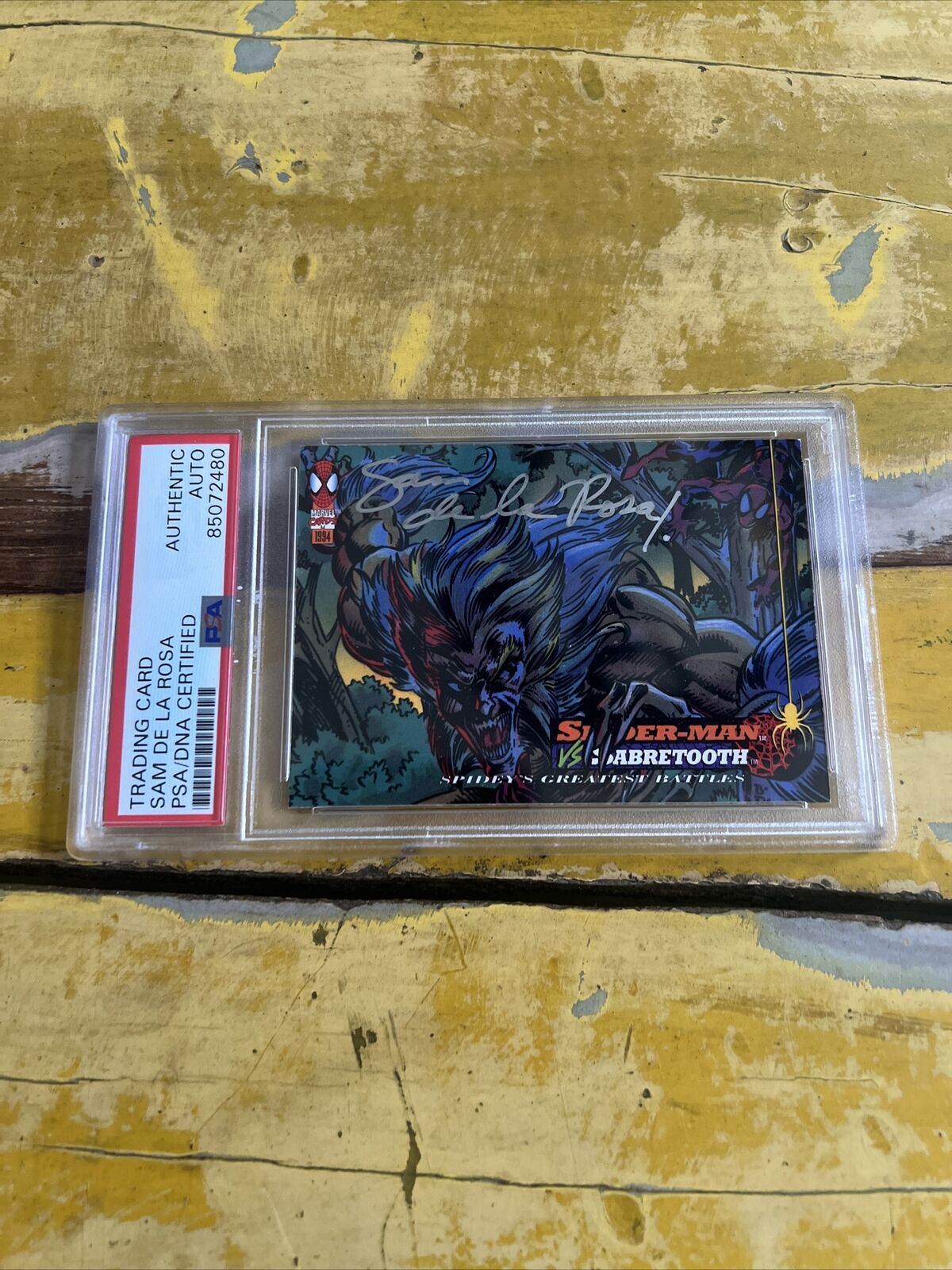 Sam De La Rosa Artist Autographed Signed 1994 Marvel Spiderman Card PSA Slab