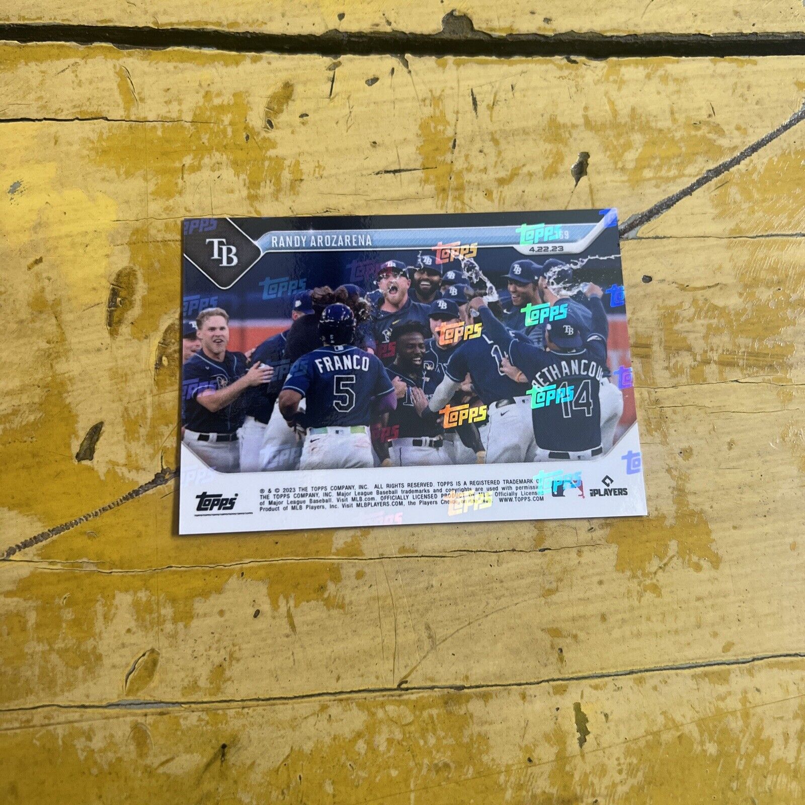 Tampa Bay Rays Randy Arozarena 2023 Topps Now 7/10 Stamped Card #169