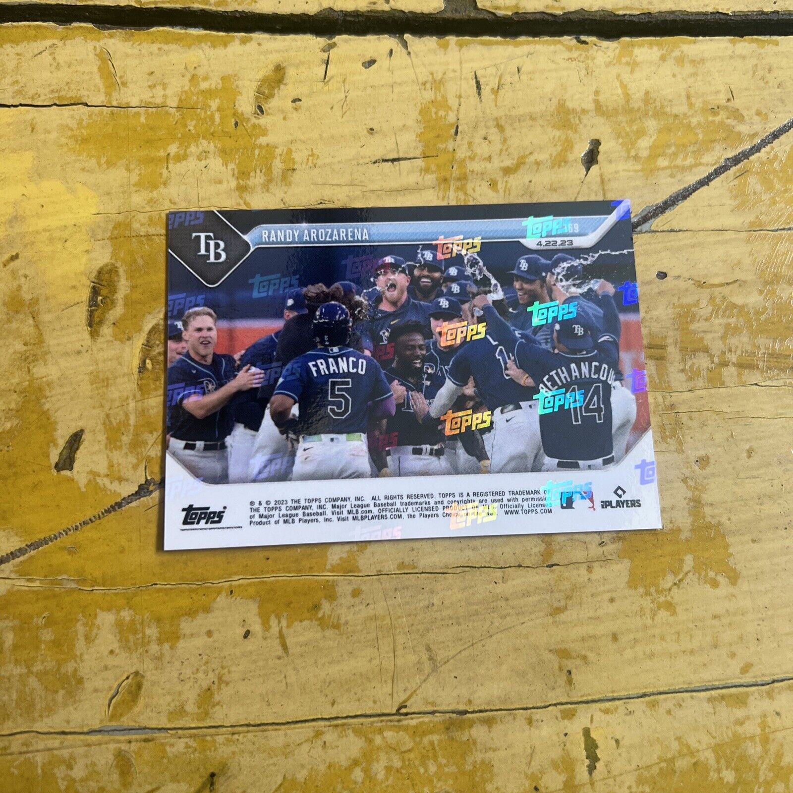 Tampa Bay Rays Randy Arozarena 2023 Topps Now 7/10 Stamped Card #169