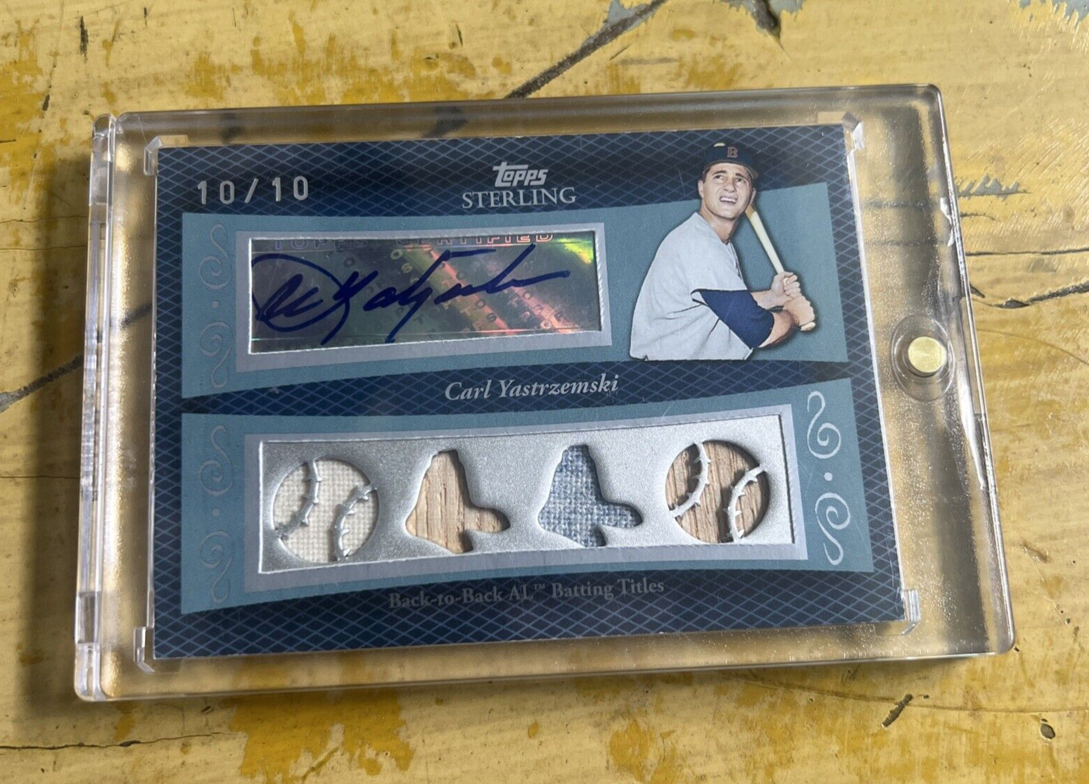 MLB Carl Yastremzki 2008 Topps Sterling Auto Game Used Bat Jersey Card #10/10