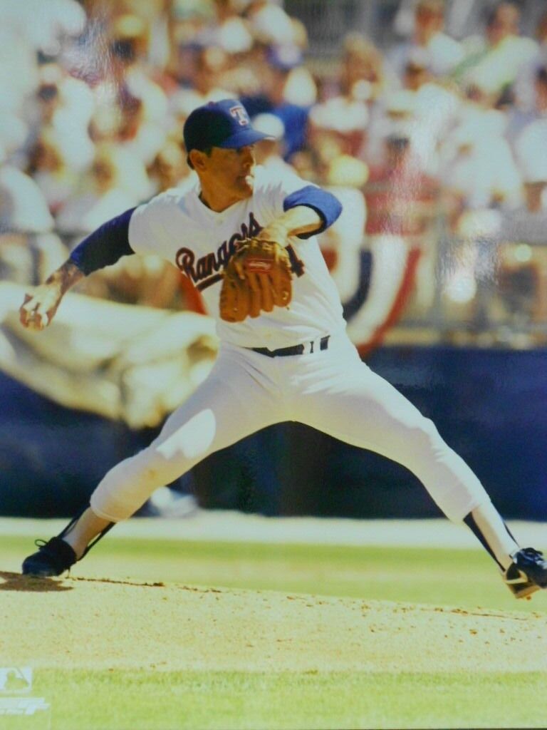 Nolan Ryan TEXAS RANGERS  8x10 Color Photo Action White Jersey