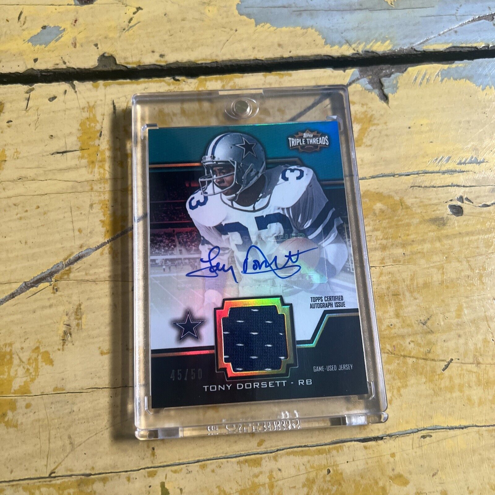 Tony Dorsett 2011 Topps Triple Threads Auto Jersey #45/50 Card #TTUAR-39 Cowboys