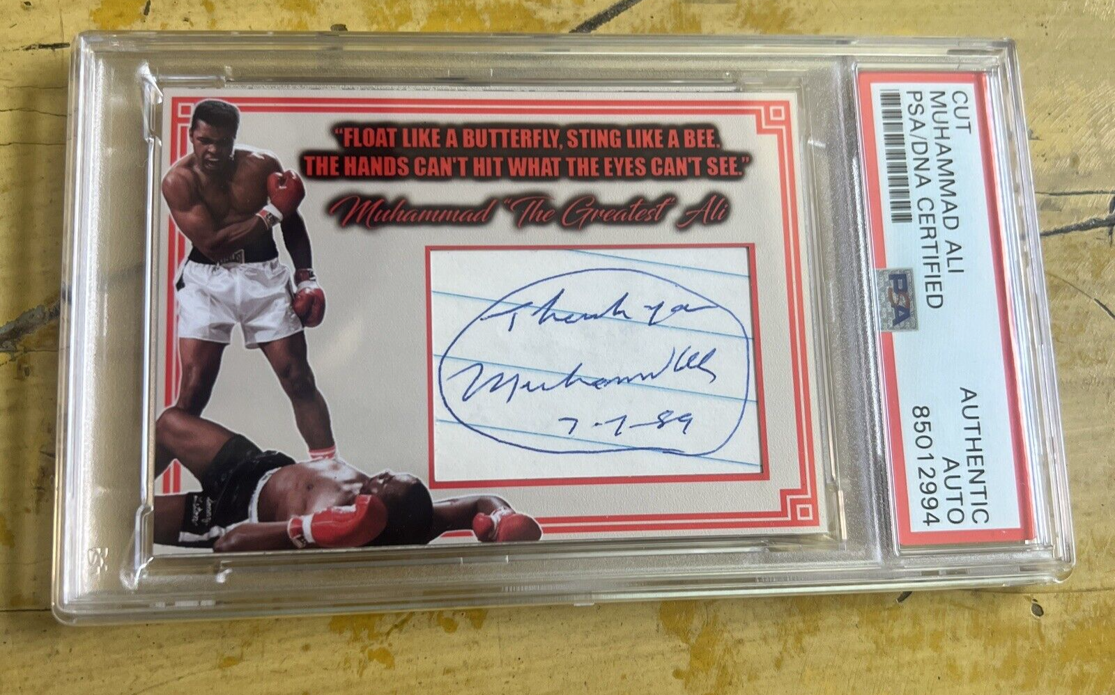 Muhammad Ali "Boxing Champion" Autographed Signed Custom Card PSA Slabbed Auth.