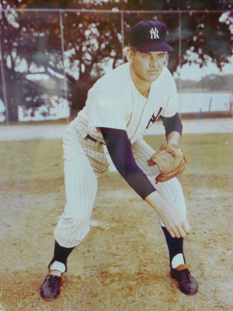 Don Larsen NEW YORK YANKEES  8x10 Color Photo Action WHITE Jersey