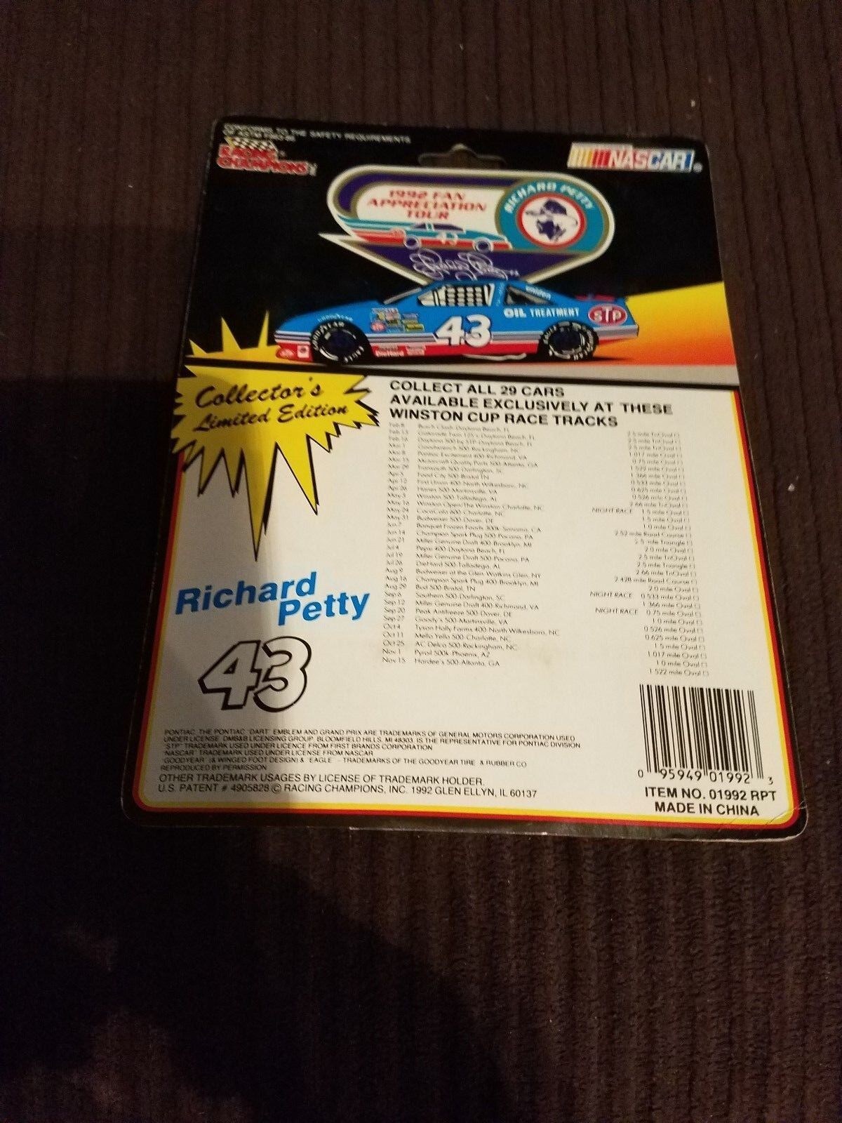 Richard Petty# 43 September 20 1992 Fan Tour Dover Downs Speedway