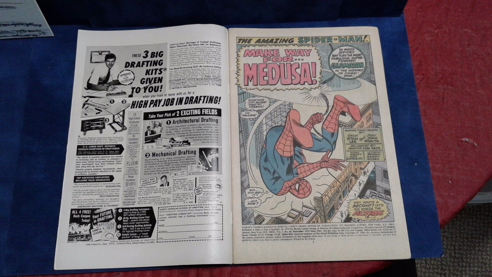 1973 MARVEL COMIC GROUP MARVEL TALES SPIDERMAN MEDUSA #45 SEPT