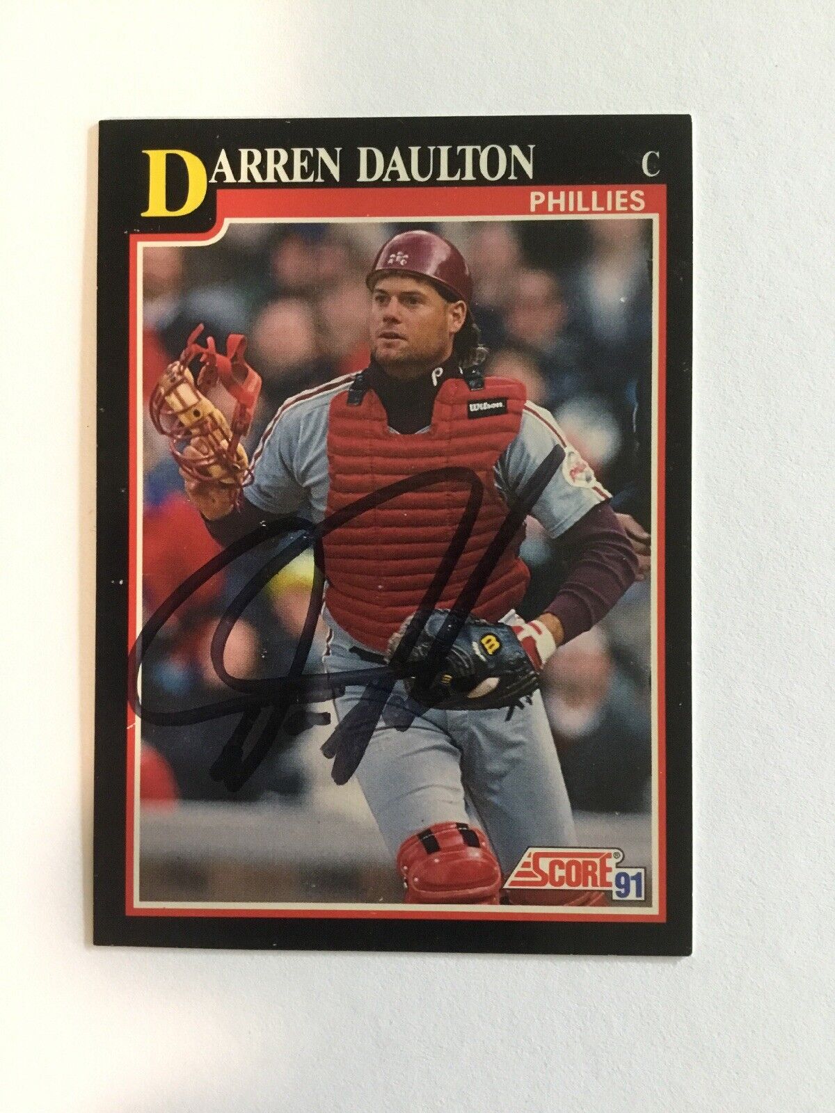 1991 Score Darren Daulton Autographed signed Baseball Card