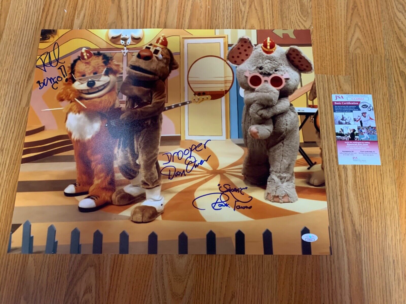 The Banana Splits Signed 16x20 Color Cast Photo JSA Ted, Dan & Robert