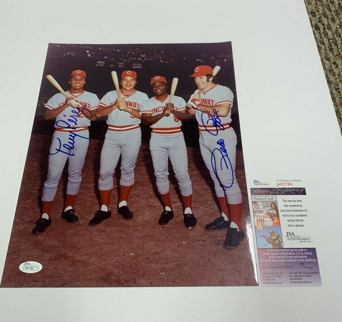 Tony Perez Pete Rose Cincinnati Reds Autographed 11x14 Photo W/JSA COA #P67784