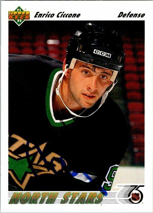 Enrico Ciccone Dallas Stars Hand Signed 1991 Upper Deck Hockey Card #51 NM