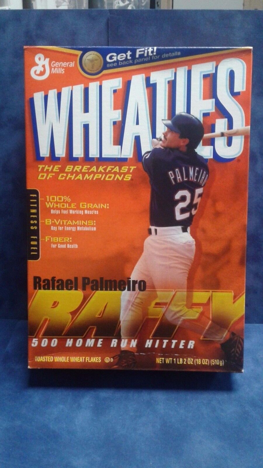 Wheaties Rafael Palmeiro 500 Home Run Hitter Cereal Box