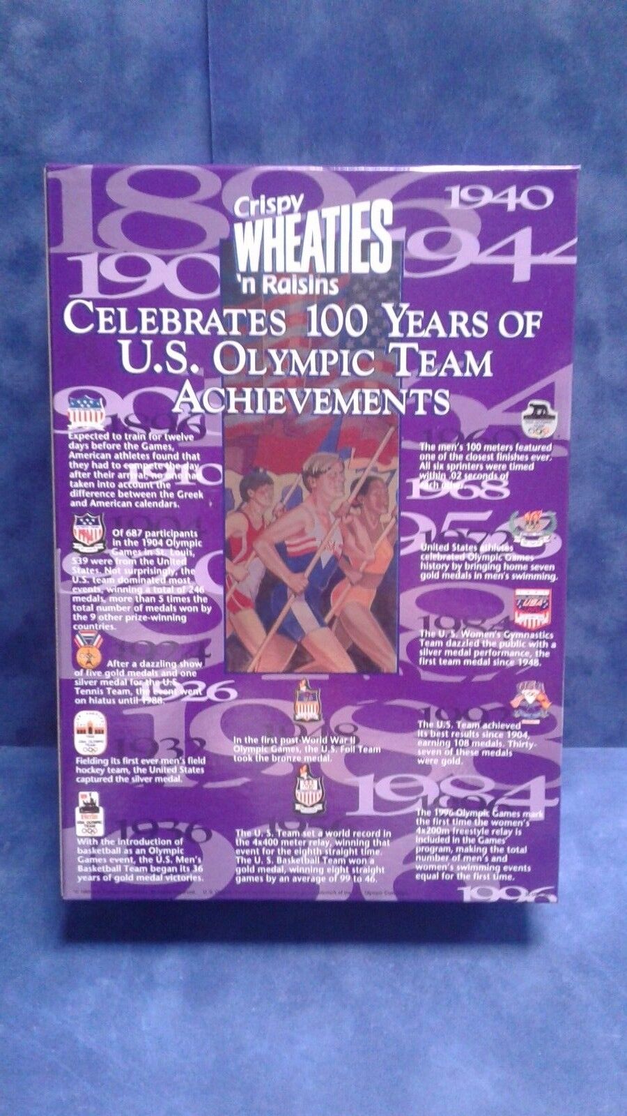 Wheaties Crispy Wheaties 'n Raisins USA Olympics Cereal Box 1996