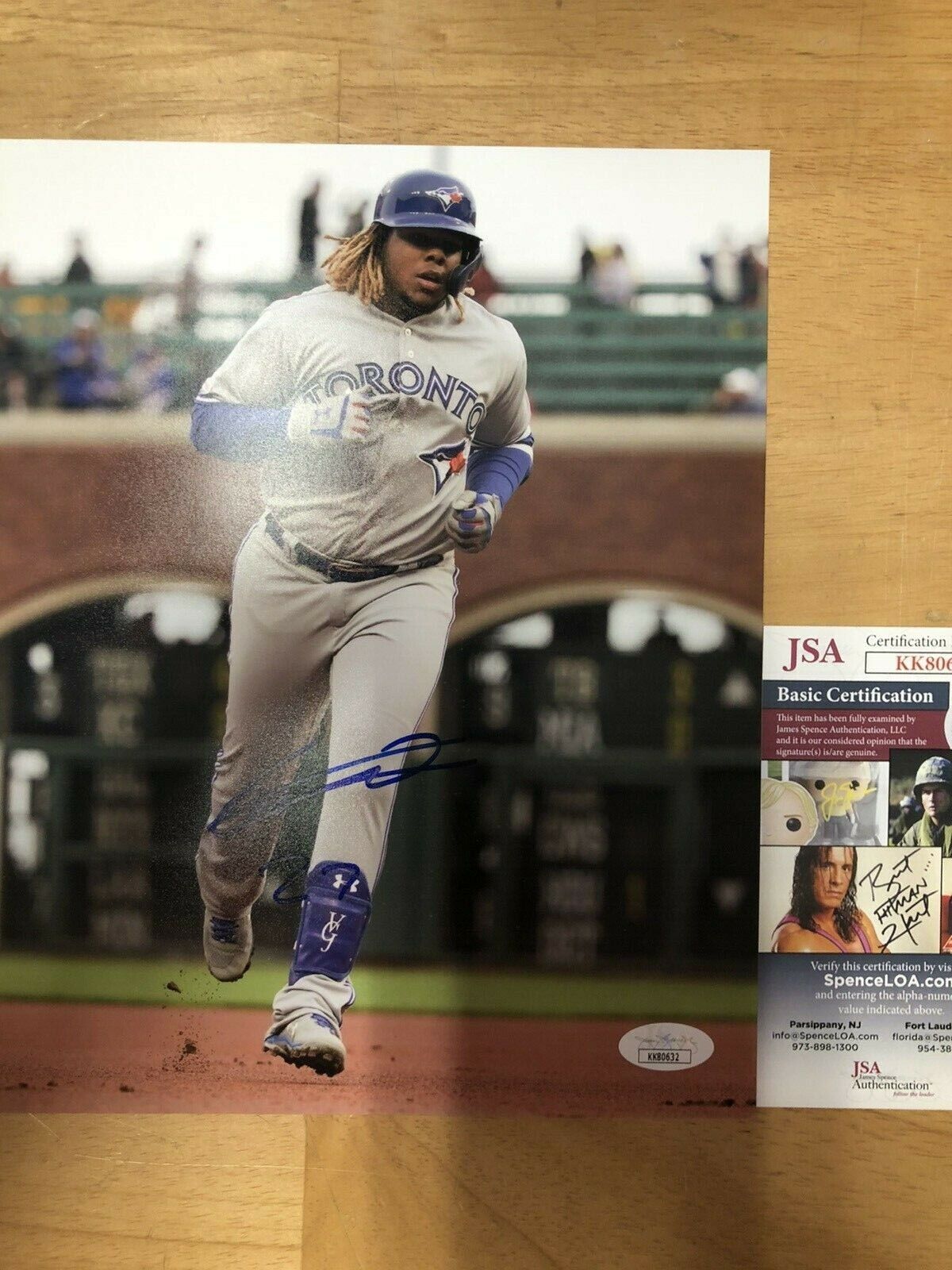 Vladimir Guerrero JR autographed signed 8x10 color photo JSA authentic photo b