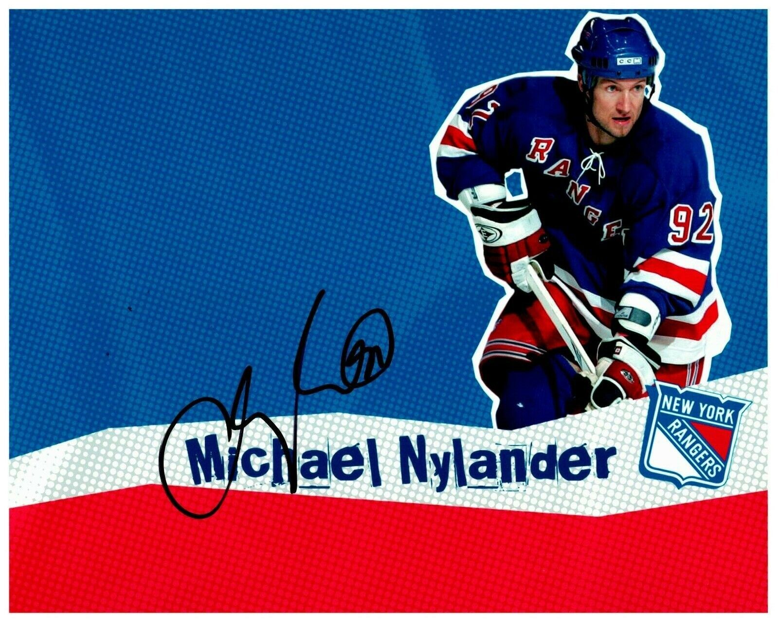 Michael Nylander New York Rangers Signed Autographed 8x10 Color Photo