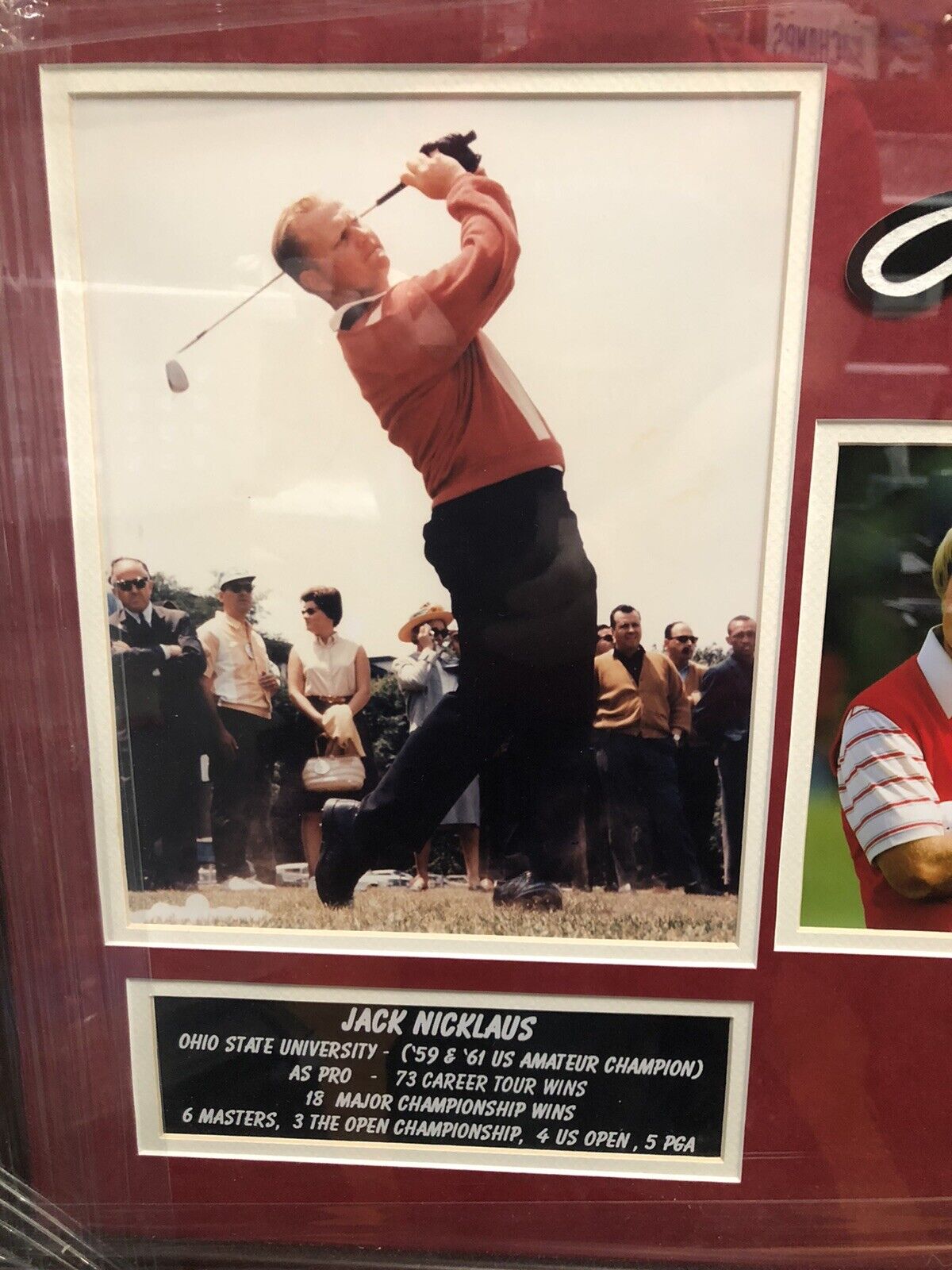 Jack Nicklaus autographed framed  18x22 custom  frame with JSA cut signature