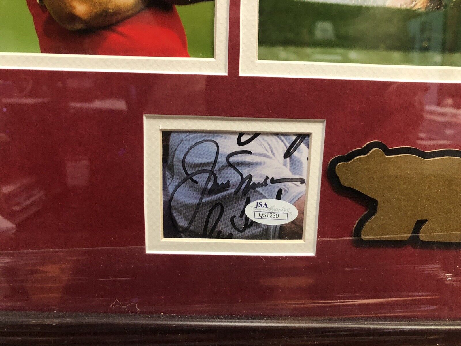 Jack Nicklaus autographed framed  18x22 custom  frame with JSA cut signature