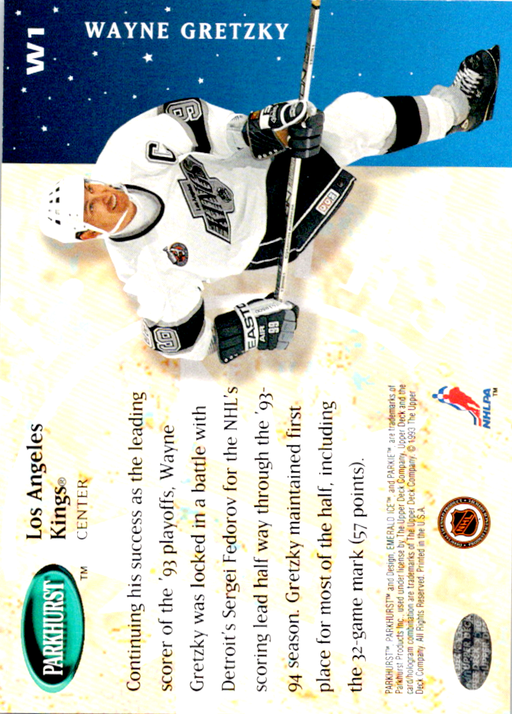 Wayne Gretzky 1993-94 Parkhurst West Star #W1 in NM to MT Condition