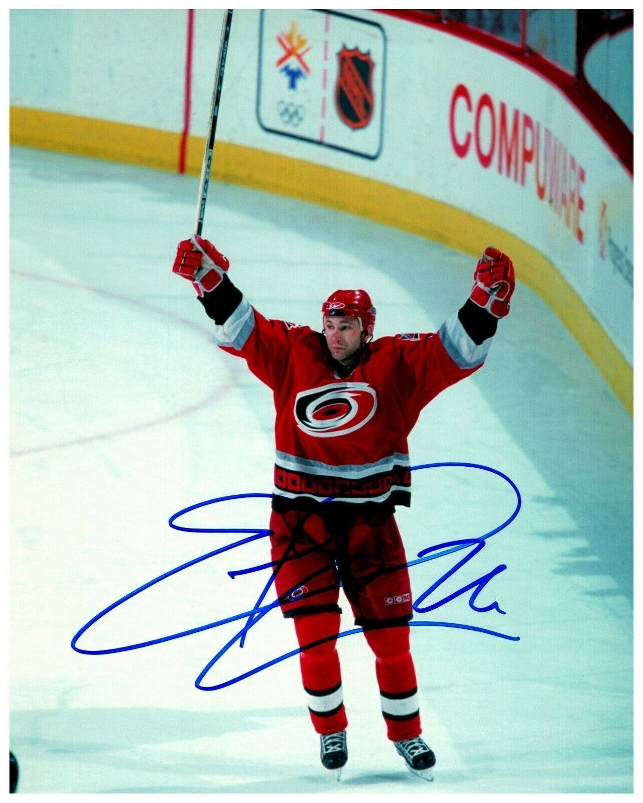 Eric Cole Carolina Hurricanes Signed Autographed 8x10 Color Photo C