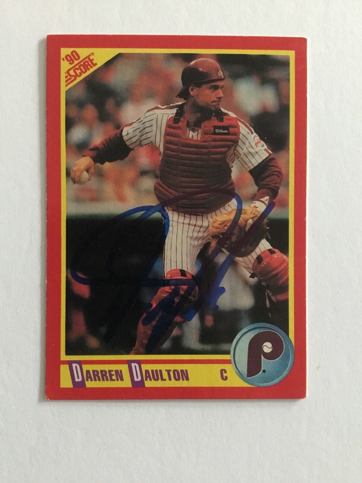 1990 Score  Darren Daulton Autographed signed Baseball Card