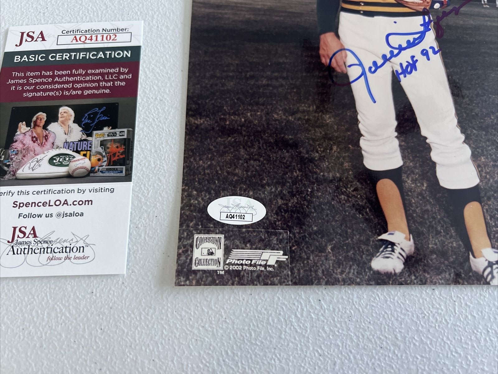 Rollie Fingers Oakland A's MLB Autographed Signed 8x10 Photo JSA Auth. Script