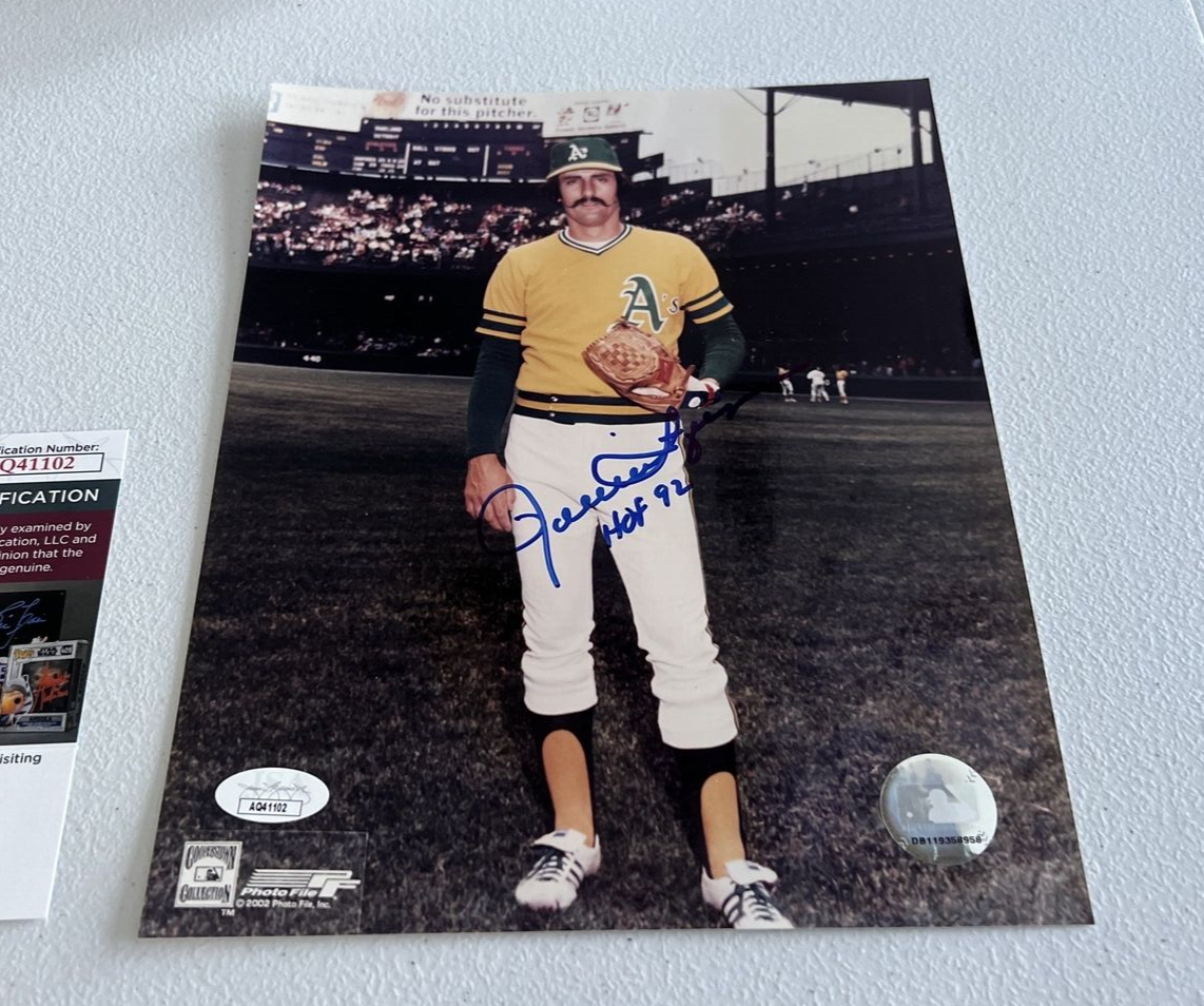 Rollie Fingers Oakland A's MLB Autographed Signed 8x10 Photo JSA Auth. Script