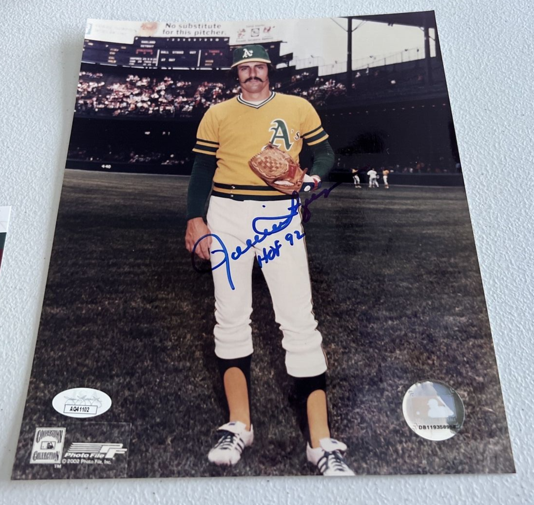 Rollie Fingers Oakland A's MLB Autographed Signed 8x10 Photo JSA Auth. Script