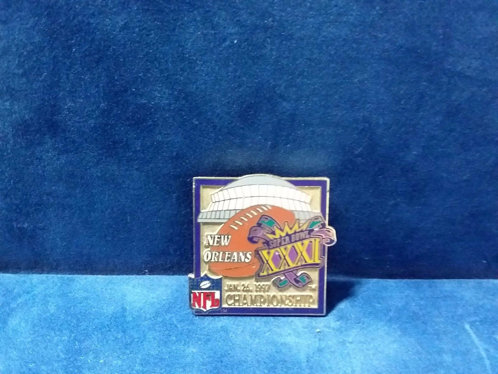 Jan  26 1997 Superbowl XXXI New Orleans Chanpionship Lapel Pin by Peter David