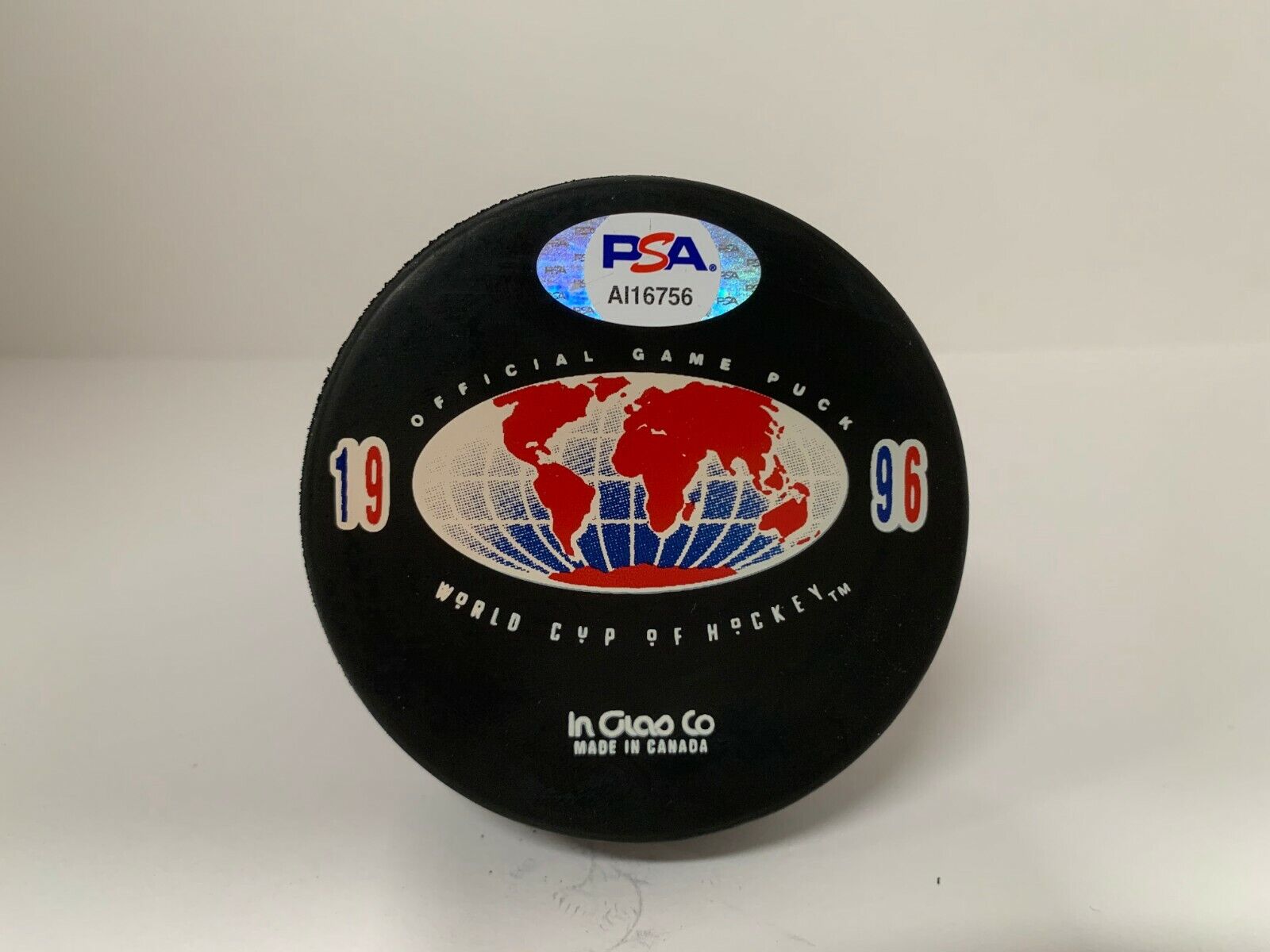 Teemu Selanne Autographed Signed 1996 World Cup Hockey Puck PSA COA #AI16756