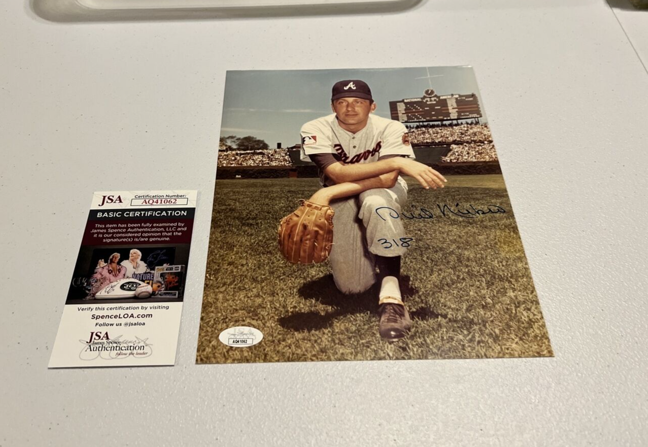 Phil Niekro Atlanta Braves MLB Autographed Signed 8x10 Photo JSA Auth. Script