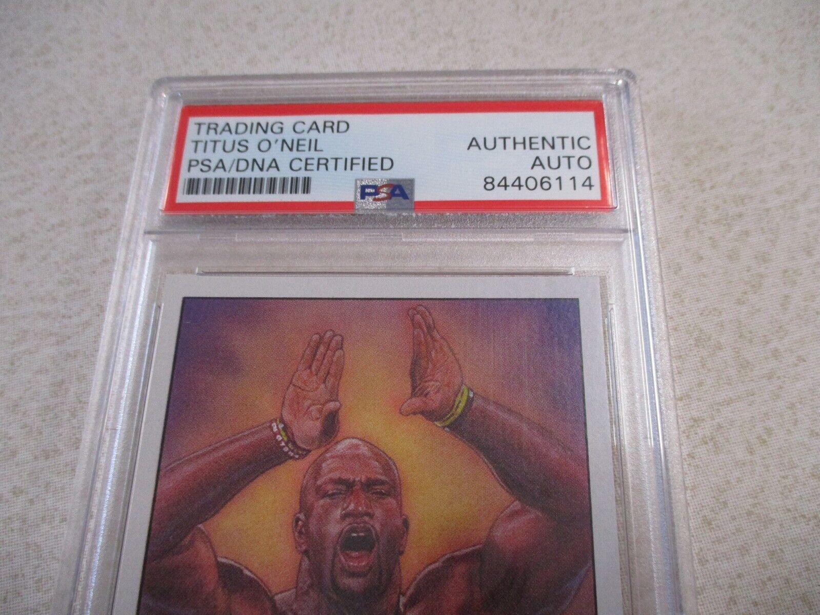 WWE Titus O'Neil Wrestler Autographed Signed Topps WWE Card #21 PSA Slab (2)