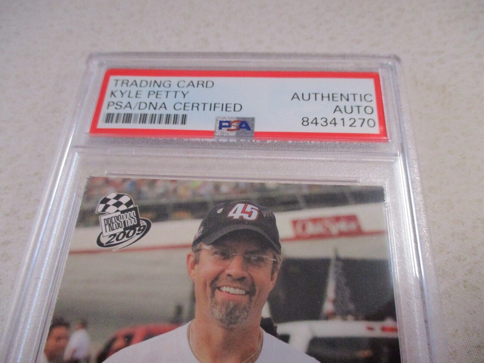 Nascar Kyle Petty Autographed Signed 2008 Press Pass SPC Card #34 PSA Slab